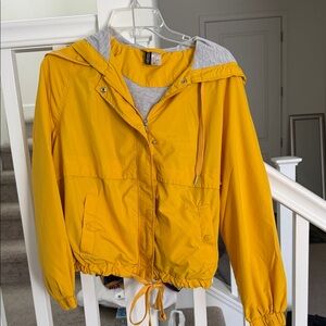 H&M Bright Yellow Hooded Kids Windbreaker Jacket